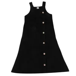 Vestido de tirantes largo terciopelo negro niña – Otoño invierno