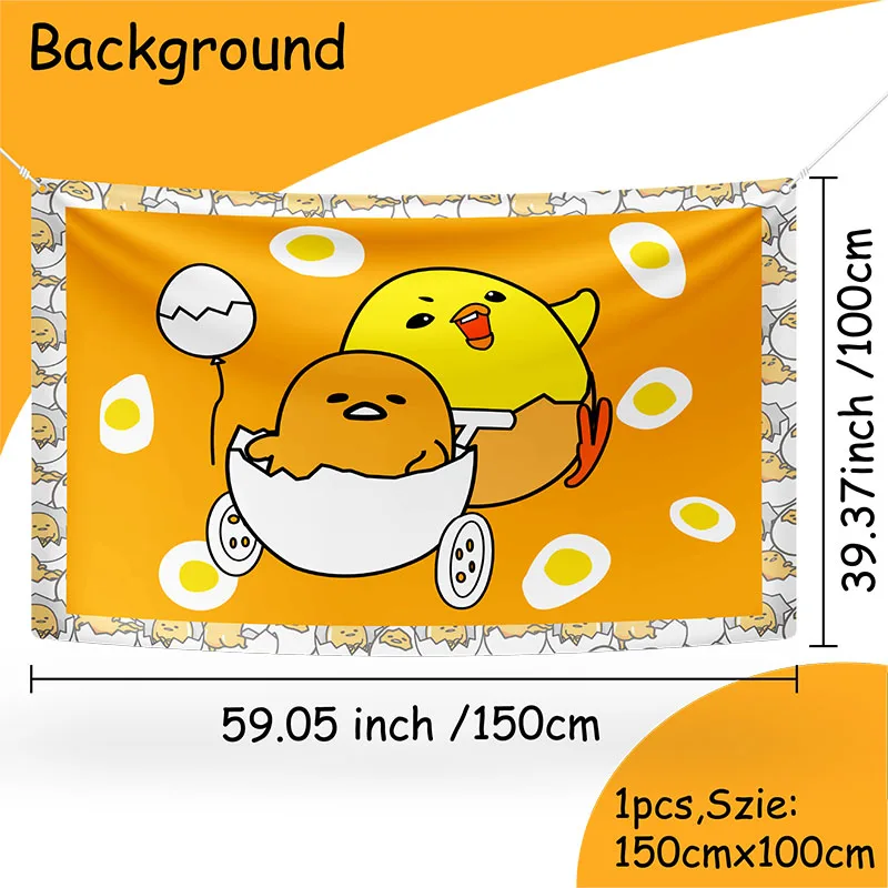 Gudetama decoración de fiesta infantil desechable con pancarta
