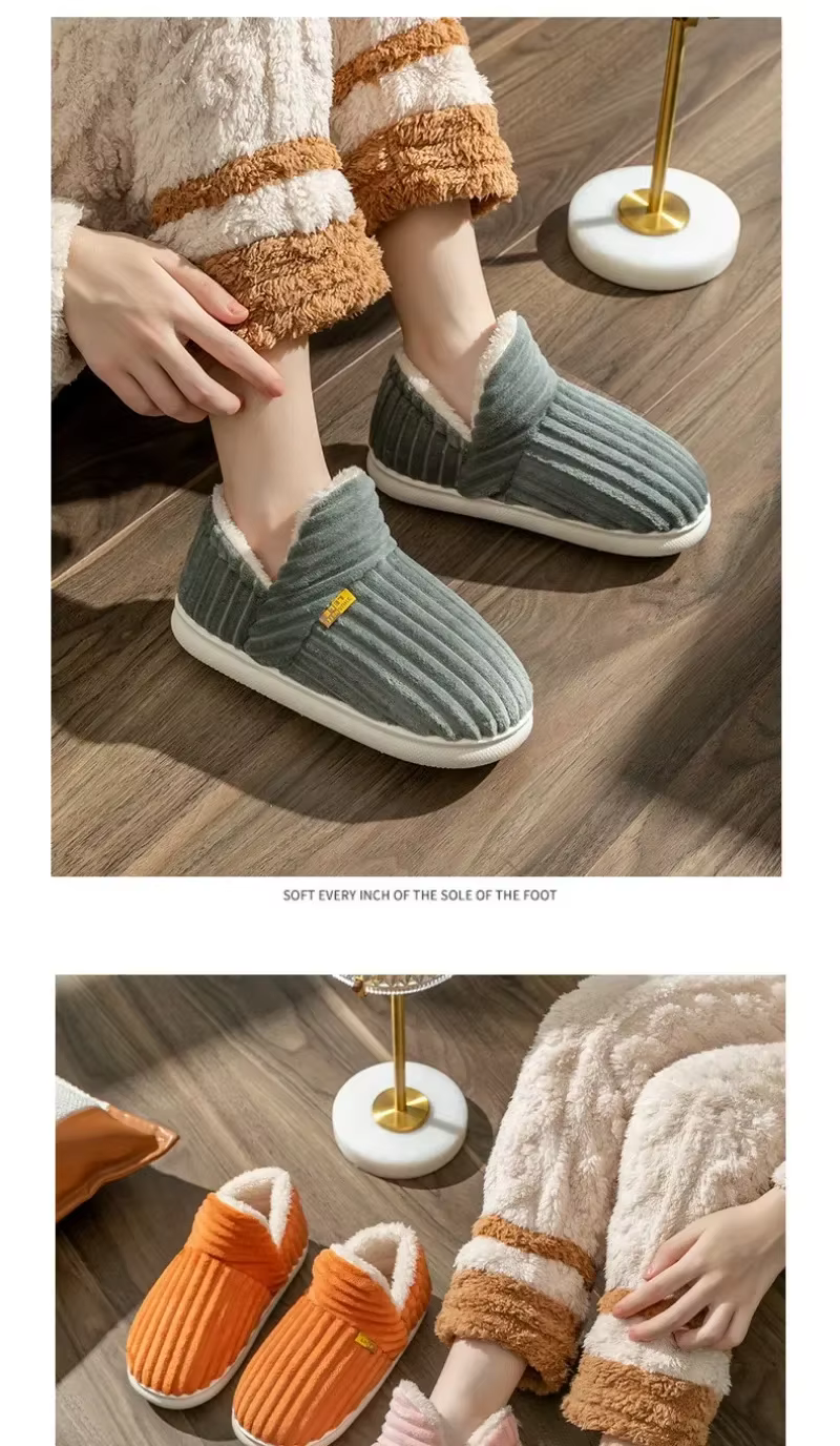 Zapatillas de algodón con suela suave - laterales