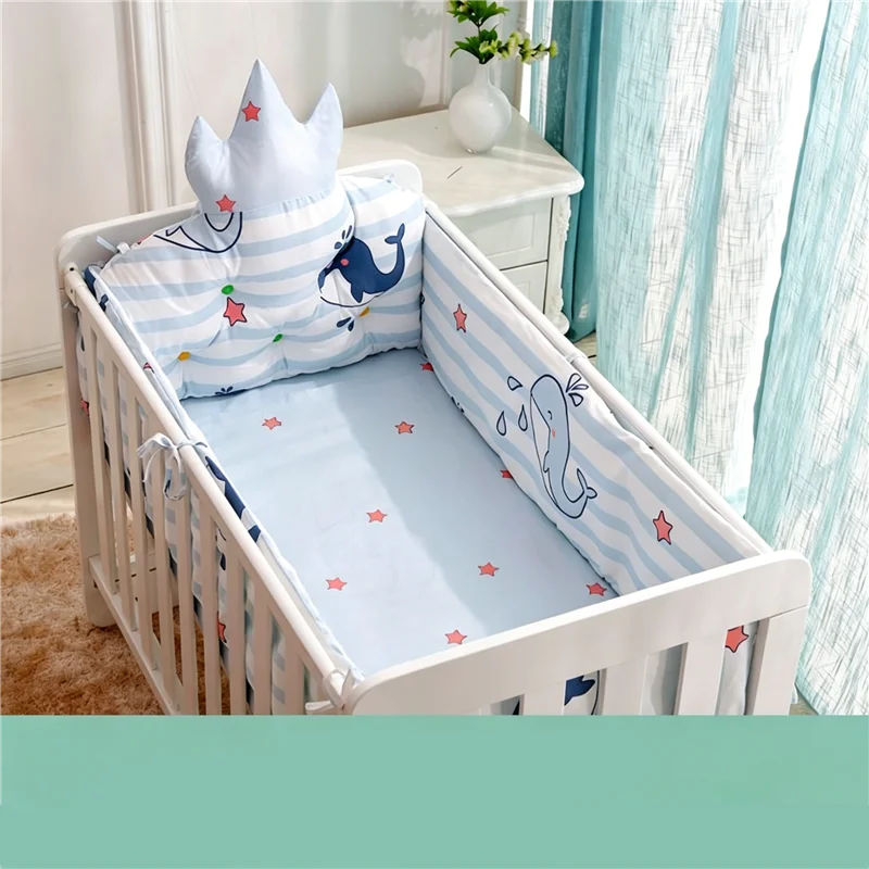 Protector de barandillas de cuna 100% algodón – Suave protección anticolisión - imagen 2
