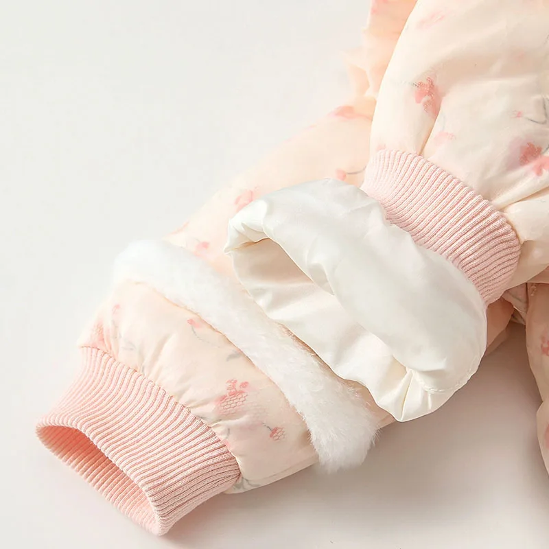 Pelele de invierno para recién nacida – Algodón suave floral - imagen 4