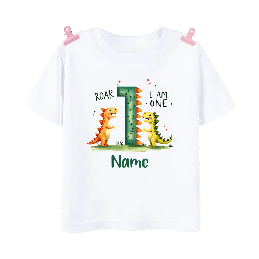 Camiseta personalizada de dinosaurios para niños de fiesta - imagen 2