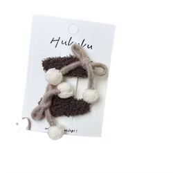 Pinzas de pelo con pompón para niñas – Antideslizantes otoño invierno