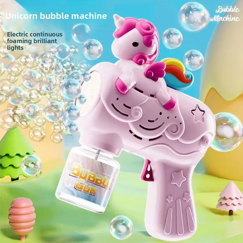 Pistola de burbujas con diseño de unicornio