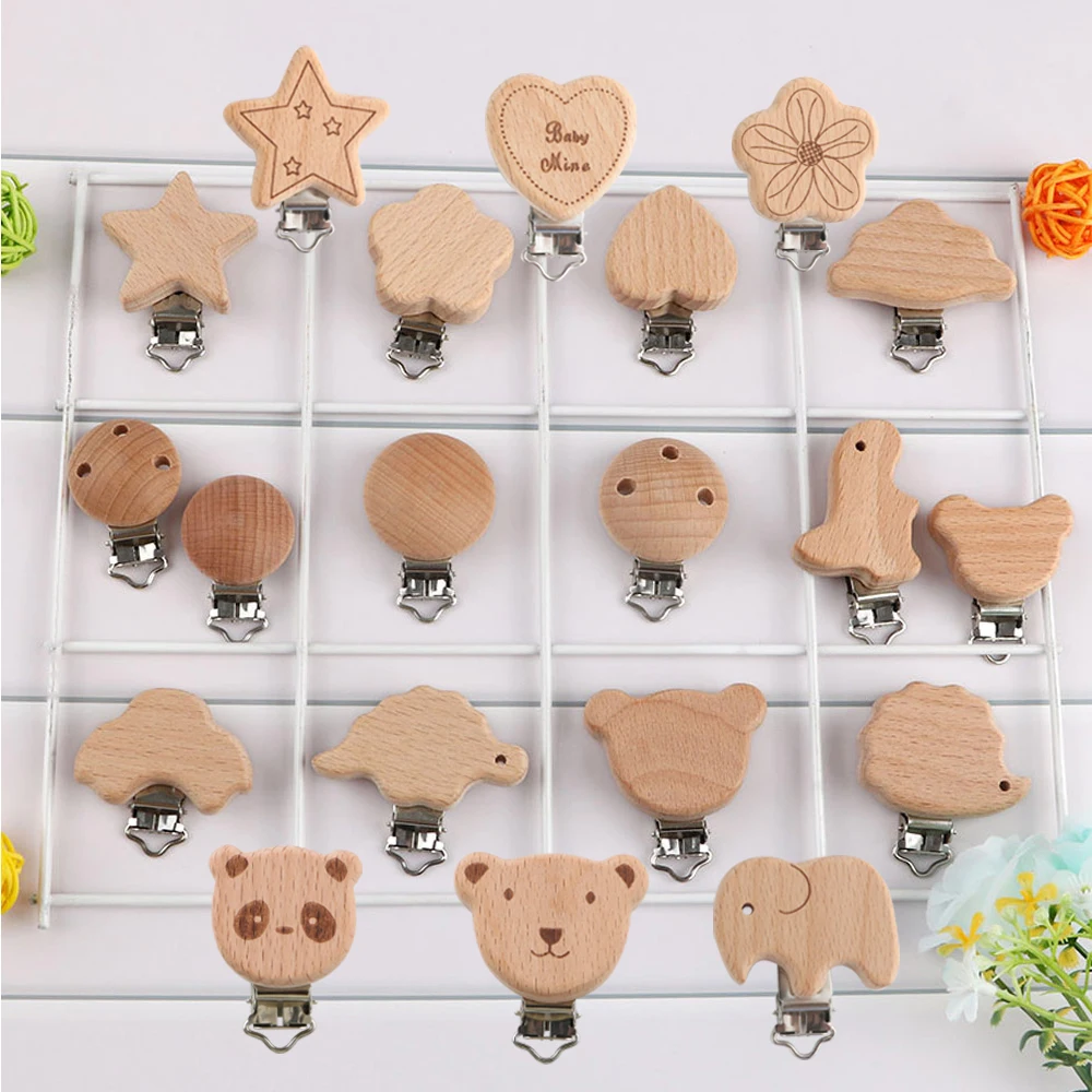 Pinzas de madera con formas de animales para manualidades infantiles