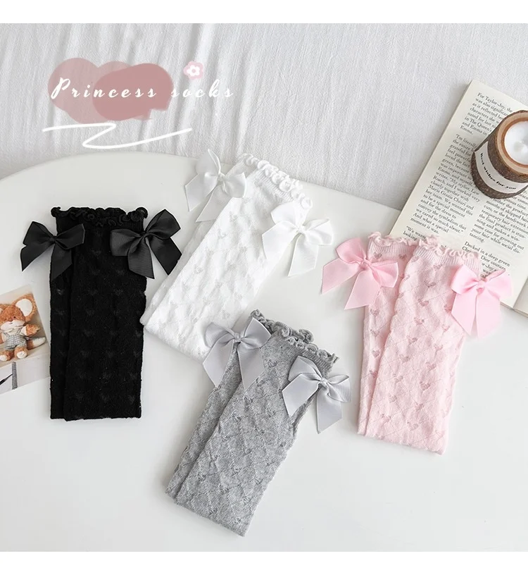 Calcetines con lazo y diseño princesa en verano