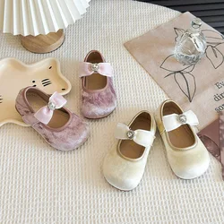 Zapatos de cuero para niña antideslizantes con lazo – Fiesta primavera