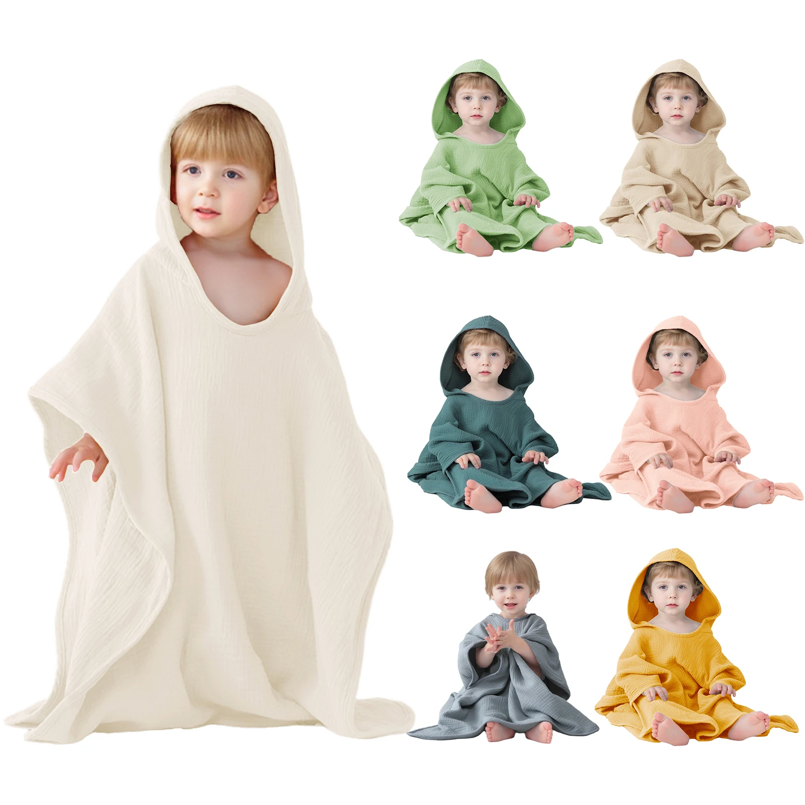 Poncho con capucha para secar al bebé tras el baño