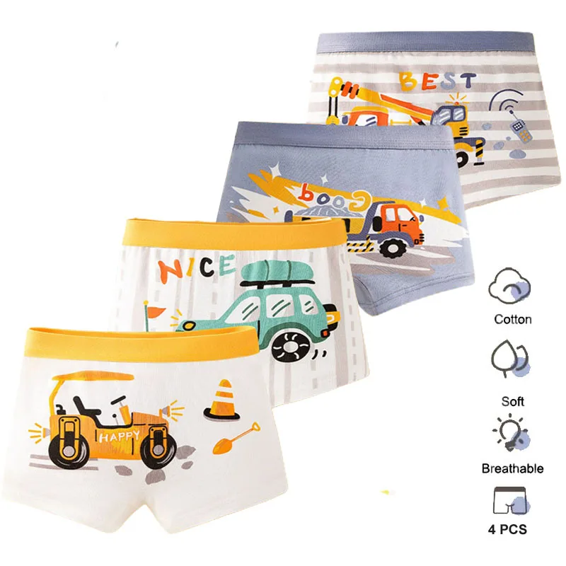 Boxers de algodón para niños con estampados divertidos de coches - imagen 3