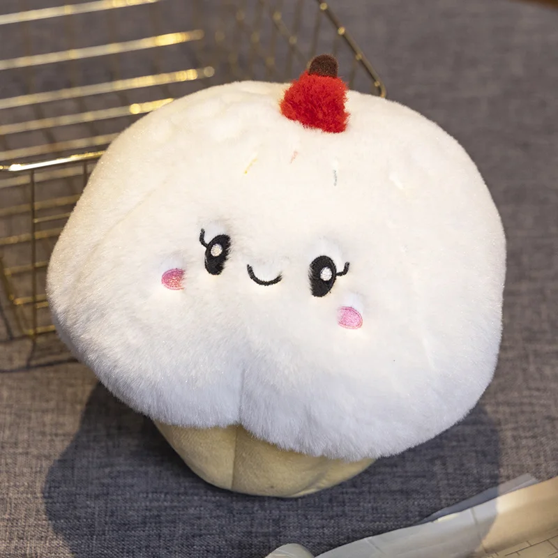 Peluche muffin fresa detalle textura