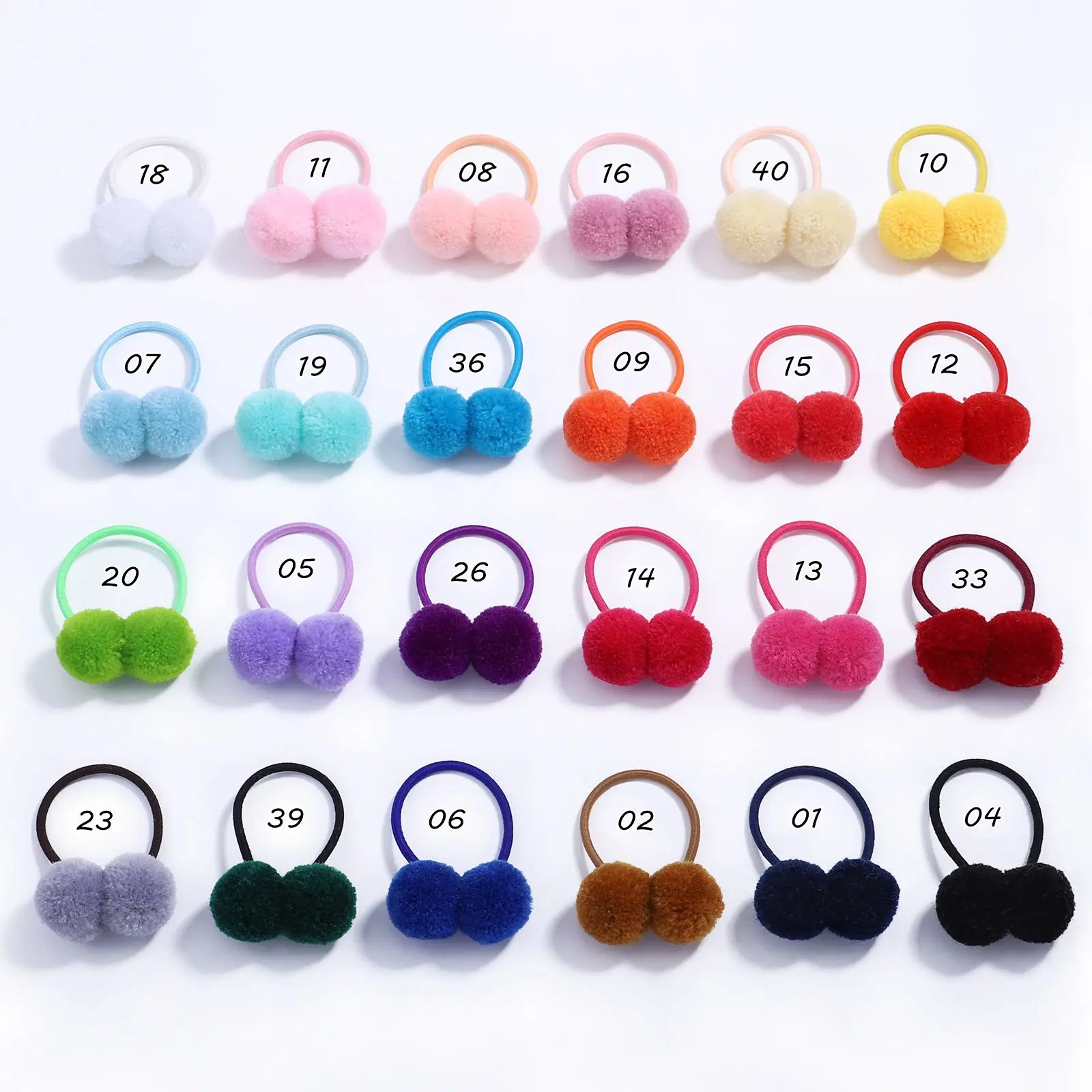 coleteros elásticos con pompon de felpa para niñas - imagen 5
