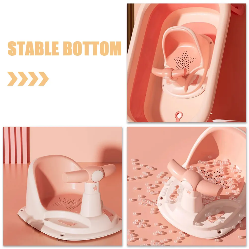 Asiento de baño para bebé en color rosa
