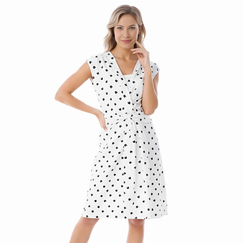 Vestido de lactancia sin mangas corte A estampado para embarazadas - imagen 2