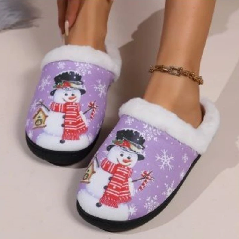 Zapatillas de estar por casa mullidas antideslizantes navideñas unisex - imagen 4