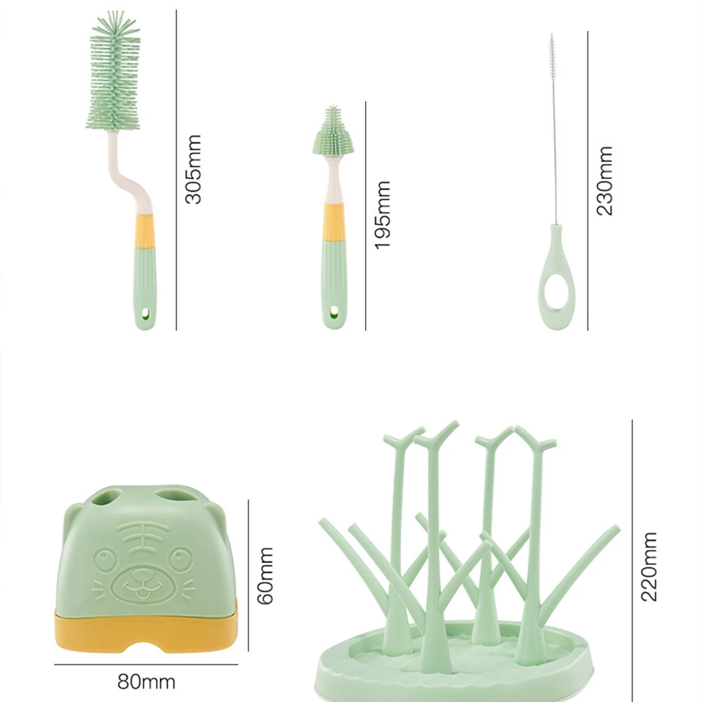 Cepillos para biberones de silicona con base de almacenamiento y limpieza - imagen 3
