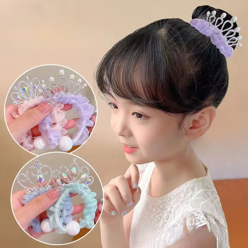 Diademas de corona para niñas con lazos y cintas brillantes - imagen 5