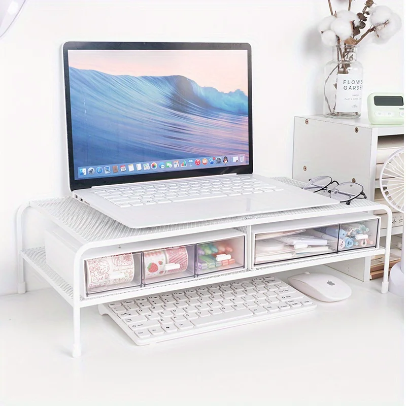 Soporte para monitor con estantes organizadores de escritorio - imagen 4