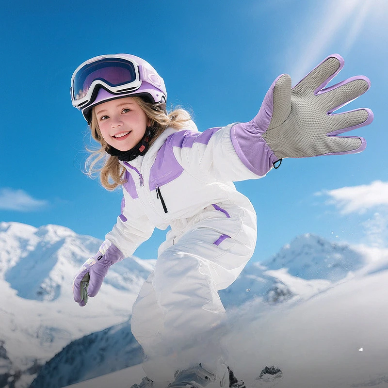 Guantes de esquí infantiles con forro térmico y pantalla táctil - imagen 4