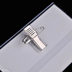 Broche transparente para tarjeta de identificación – Porte credenciales