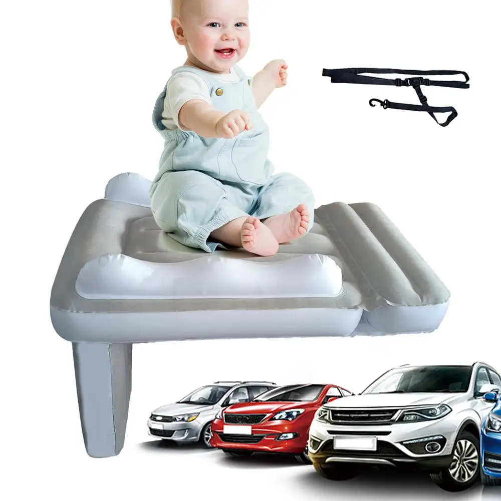 Cama inflable infantil vista frontal con tejido azul