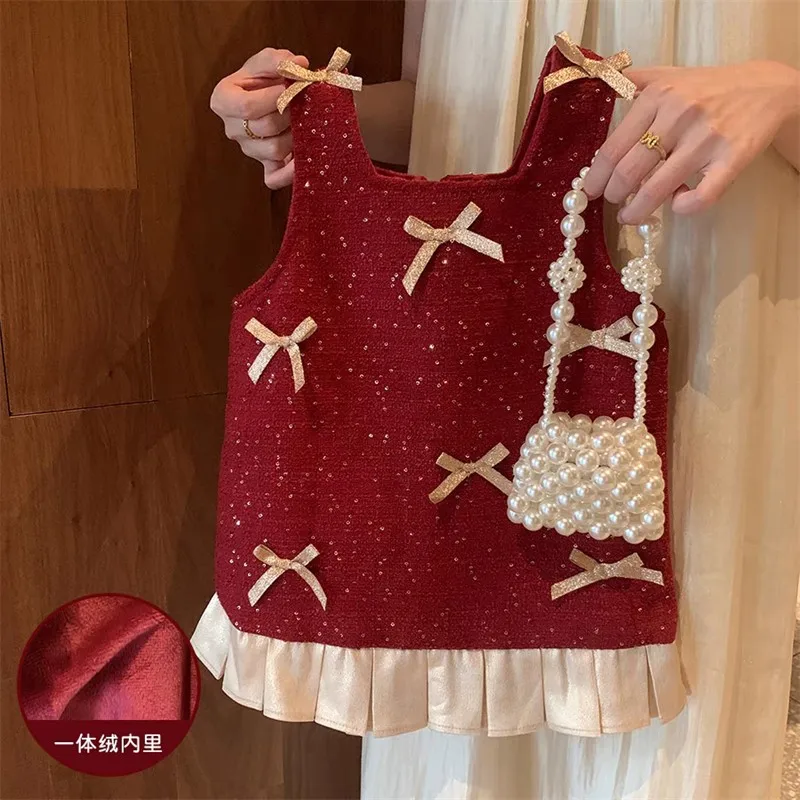 Vestido infantil MILANCEL diseño Patchwork con arco