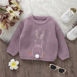 Jersey de punto de lana para bebés – Manga larga suave y cuello redondo para invierno