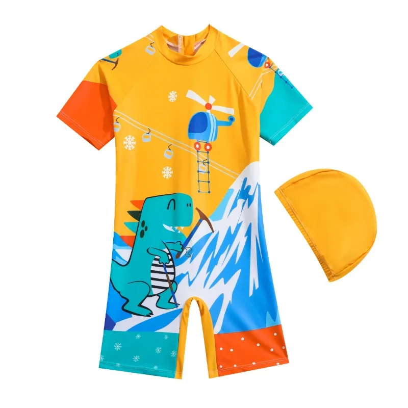 Bañador dinosaurio con gorro para bebé – Protección solar 50+ - imagen 3
