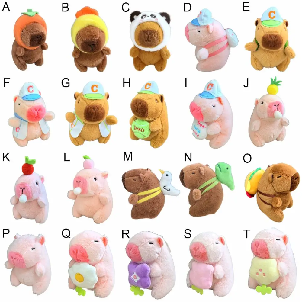 Detalle del material y costuras del capibara de peluche
