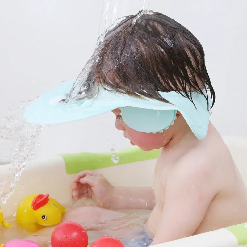 Gorro de baño impermeable ajustable para bebé – protege ojos y oídos - imagen 2