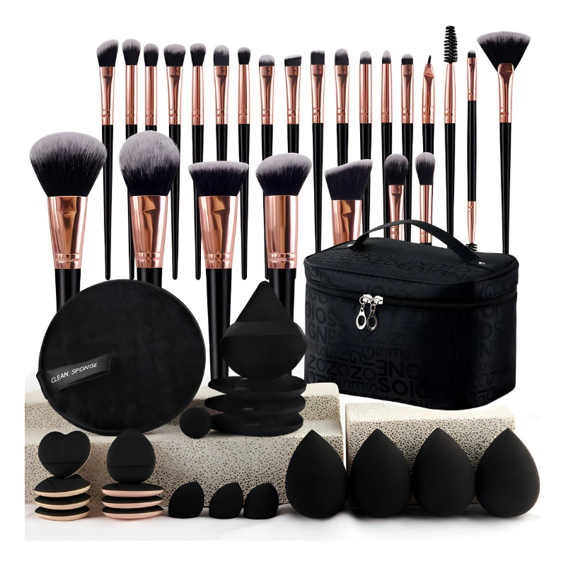 Brochas de maquillaje para kit de viaje elegante con estuche - imagen 3
