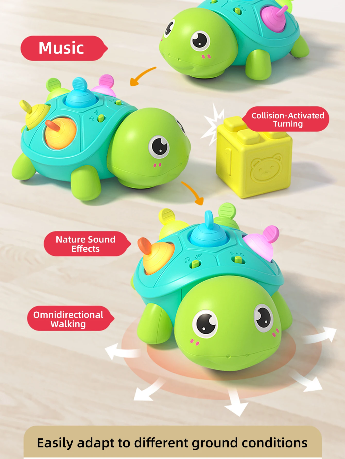 Tortuga de dibujos animados lista para el juego