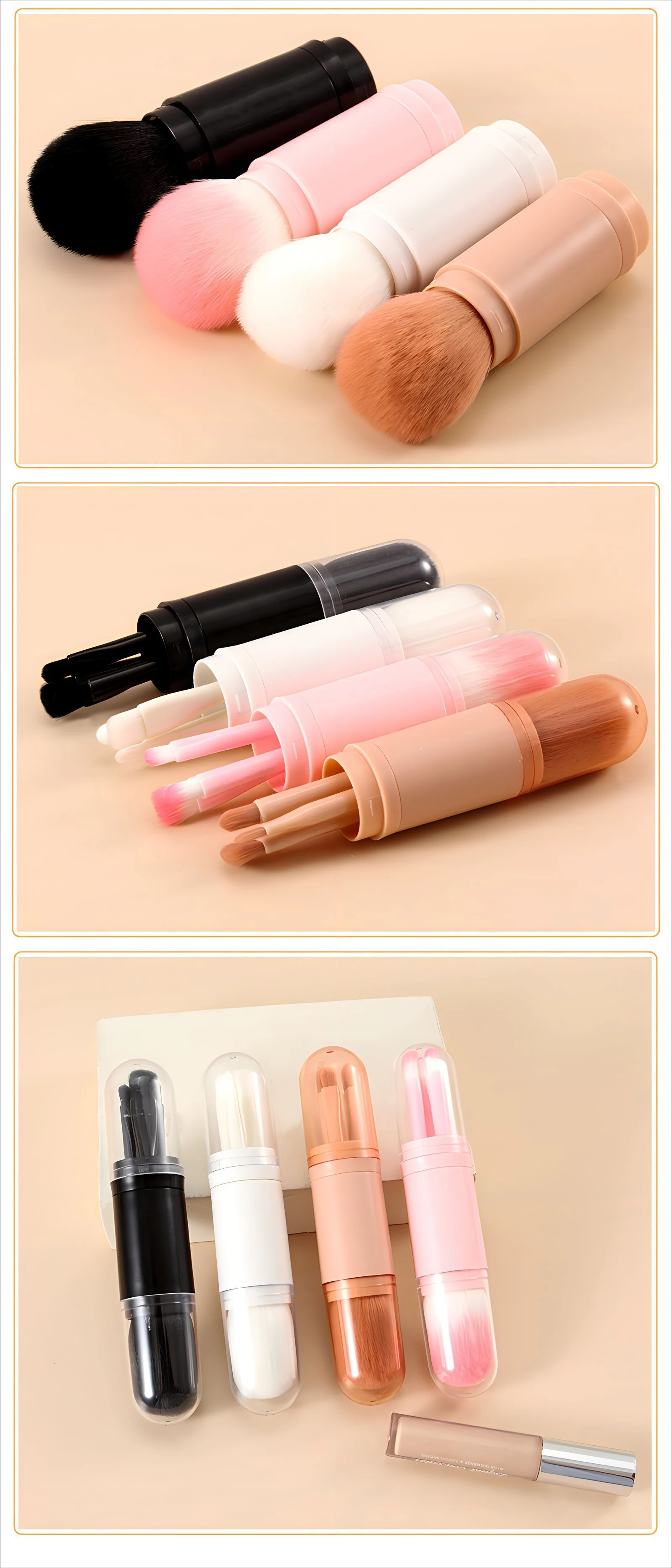 Set compacto para llevar en el neceser
