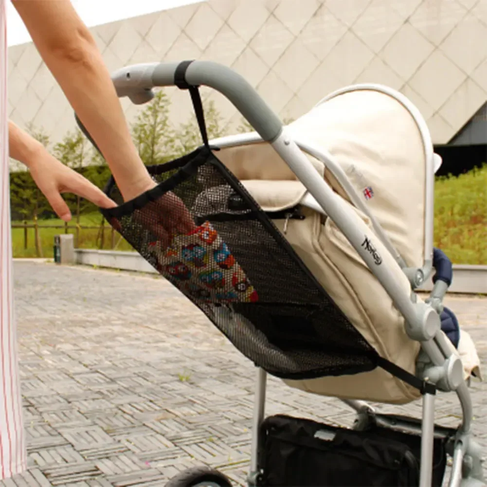 Bolsa colgante de red amplia para cochecito resistente – Acceso sencillo - imagen 3