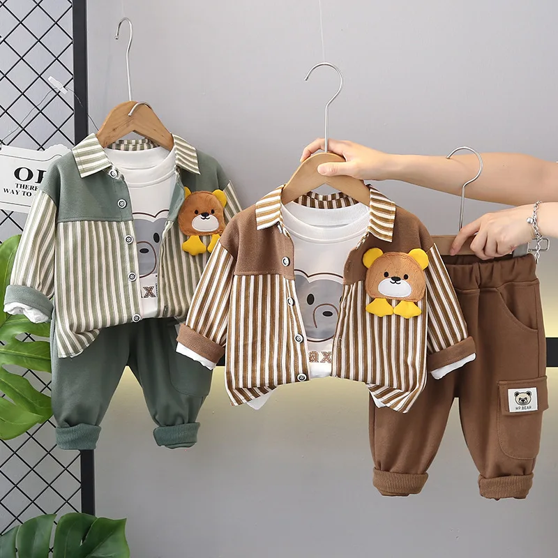 Conjunto de otoño para bebé: chaqueta, camiseta y pantalón infantil - imagen 5