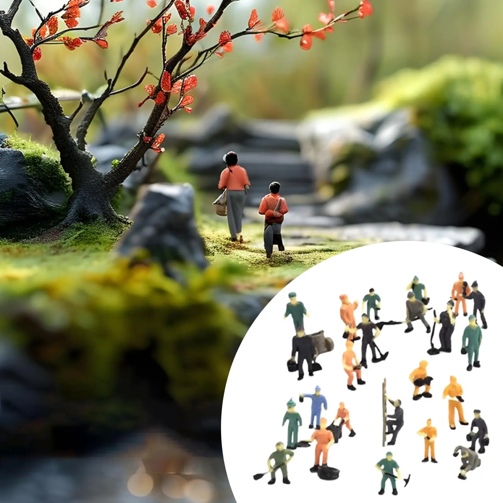 Figuras miniatura de trabajadores ferroviarios para dioramas - imagen 5