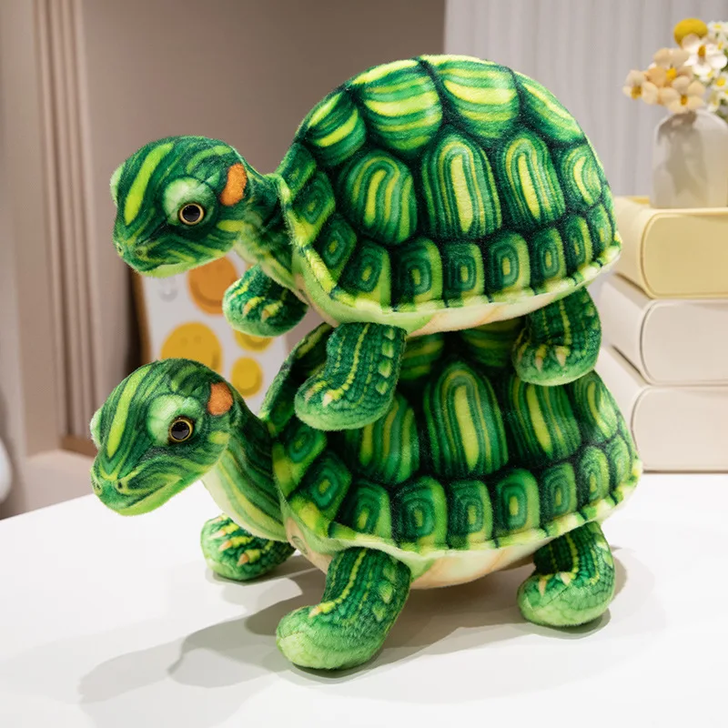 Peluche tortuga marina verde realista suave, juguete infantil - imagen 5