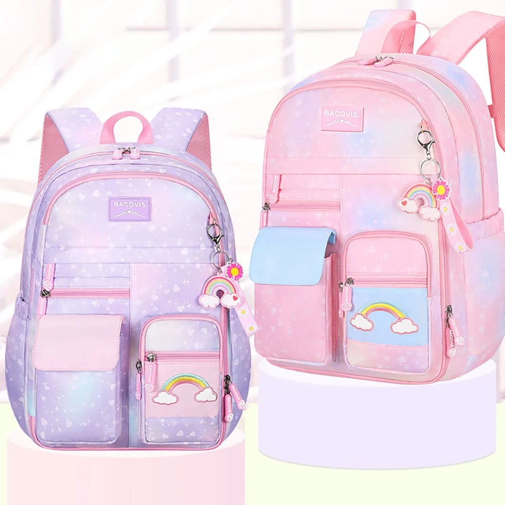 Mochila infantil unicornio bolsillos arcoíris – ligera y resistente