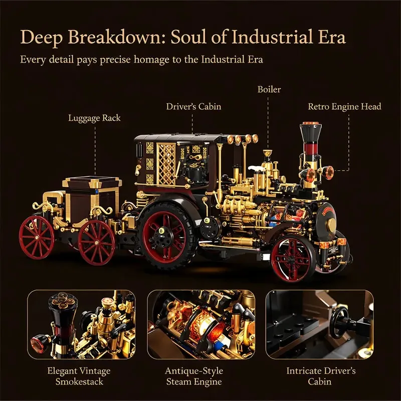 Bloques de construcción de coche steampunk vintage retro - imagen 5