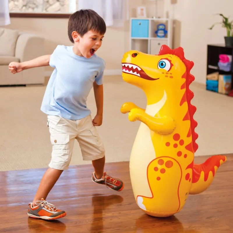 Saco de boxeo inflable para niños con soporte de dinosaurio - imagen 4