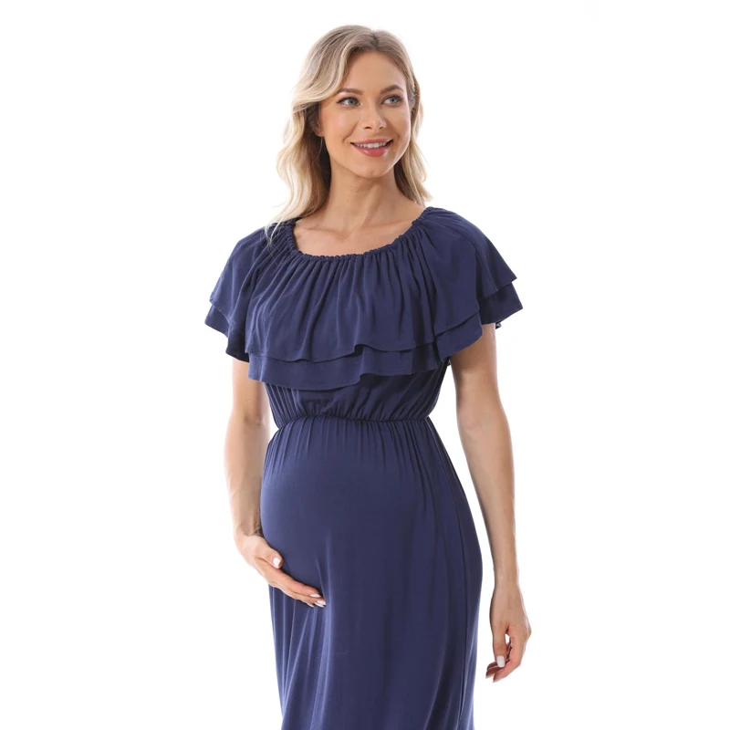Vestido de maternidad para lactancia con volantes cómodo y práctico - imagen 2