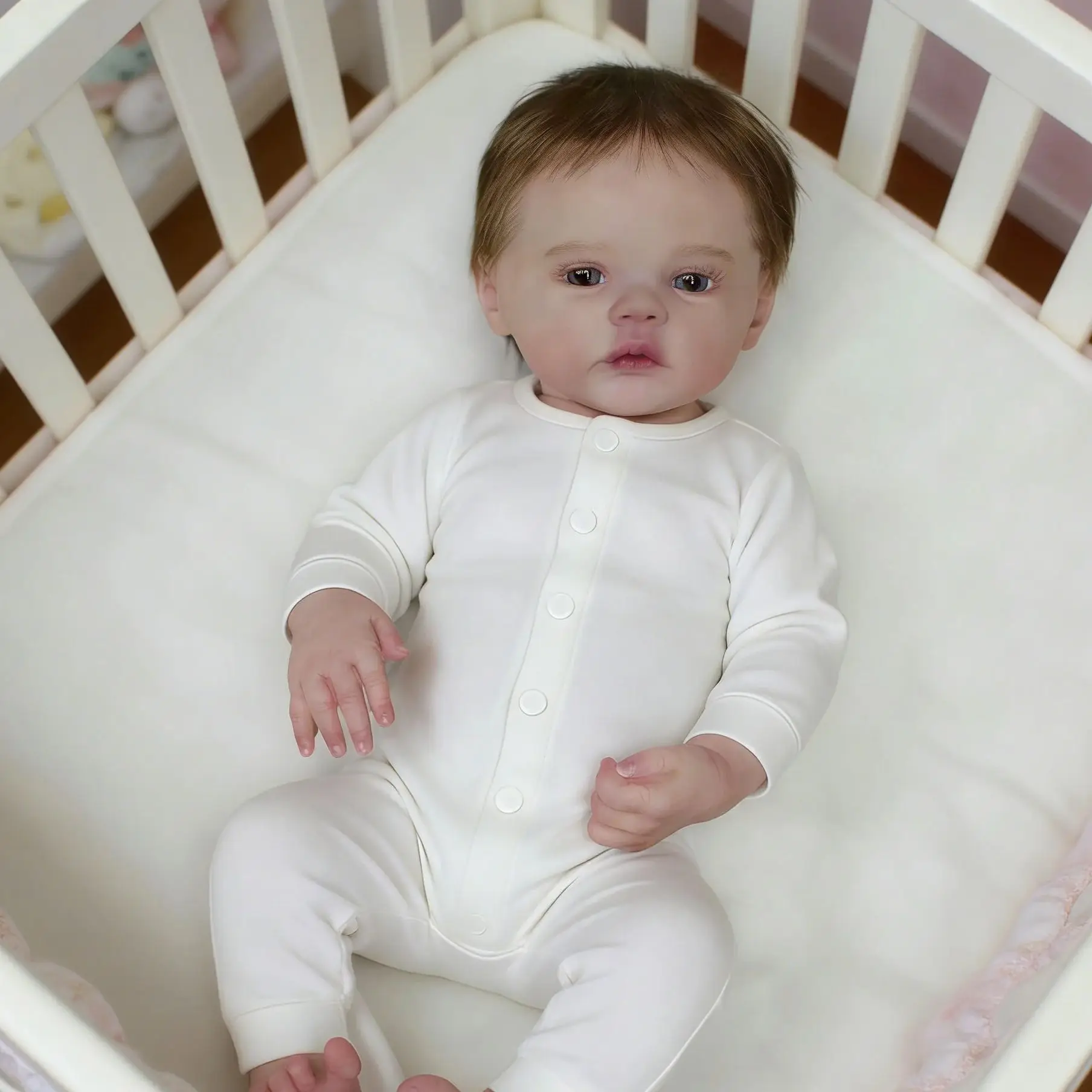 Muñeca reborn prematuro 17 pulgadas – Vinilo realista piel 3D con venas - imagen 3