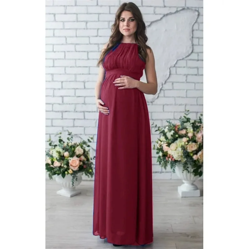 Vestido de maternidad sin mangas elástico para sesión de fotos