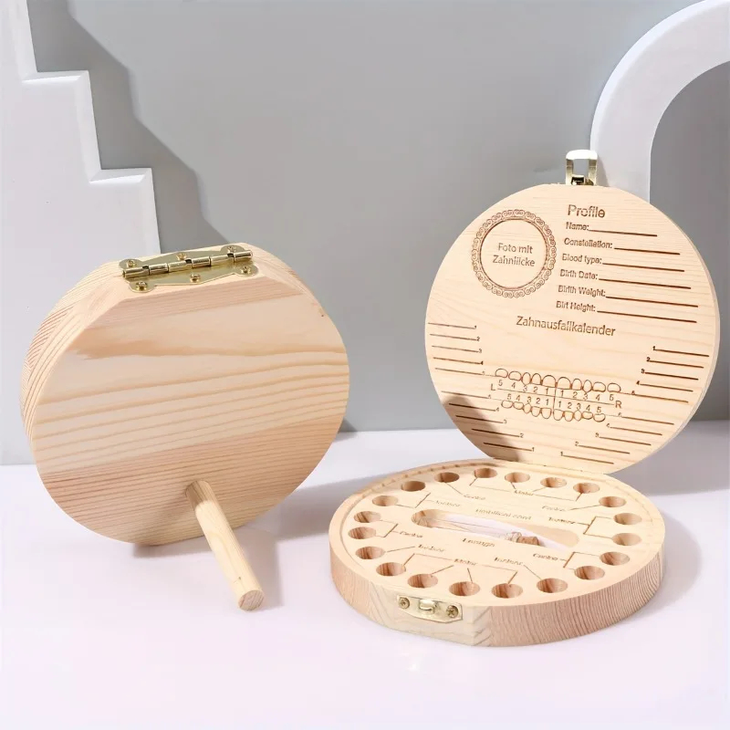 Caja de madera para dientes y cordón umbilical bebé - imagen 4