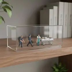 Figuras de rescatistas médicos en miniatura pintadas a mano