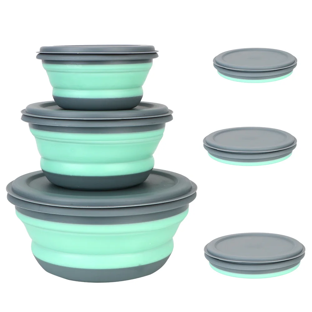 Fiambrera plegable infantil con tapa y bol para picnic y camping