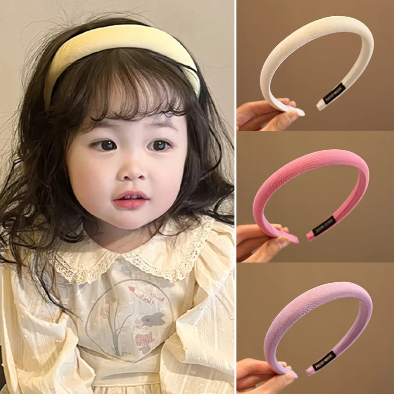 Diadema mate ancha para bebé, sencilla al lavar la cara, rosa