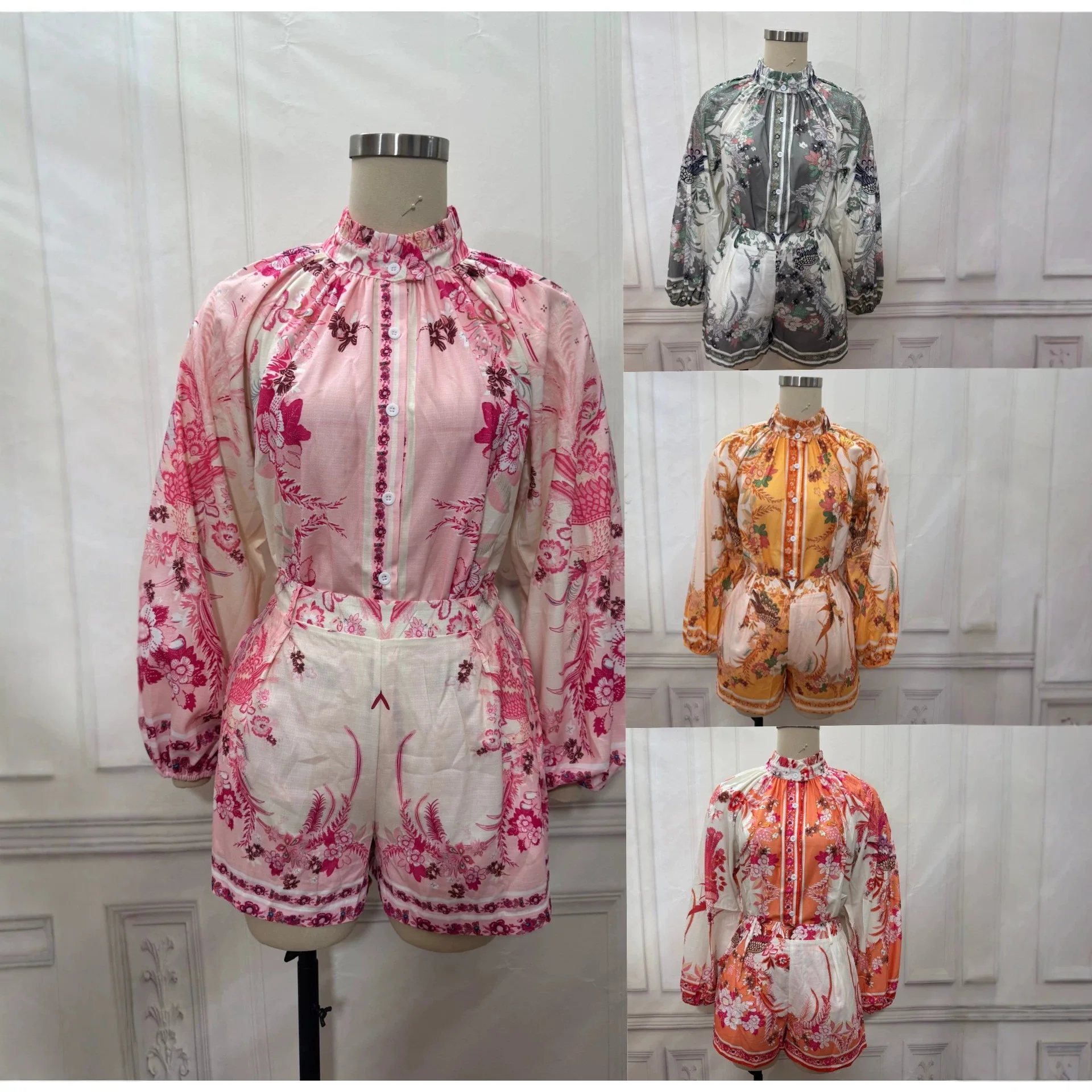Somenie conjunto niña blusa elegante y pantalones cortos cintura alta - imagen 5
