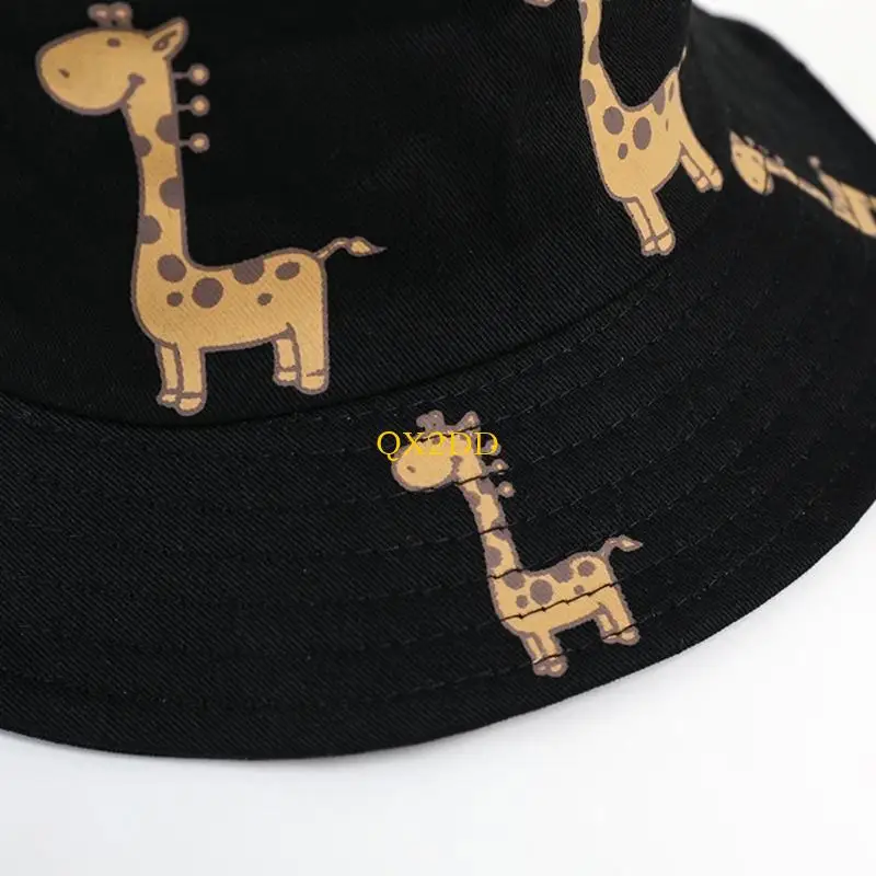 QX2D Baby gorra de cubo de verano con jirafa y gatito