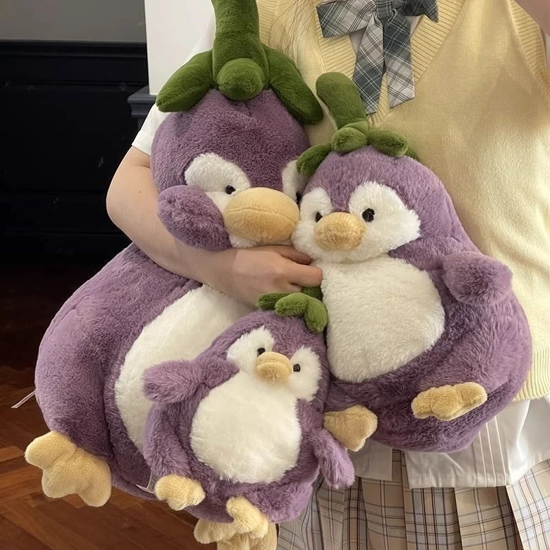 Peluche pingüino kawaii de abrazo suave, almohada rellena - imagen 5