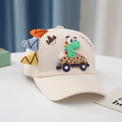 Gorra de béisbol de algodón para bebé con dinosaurio y sol